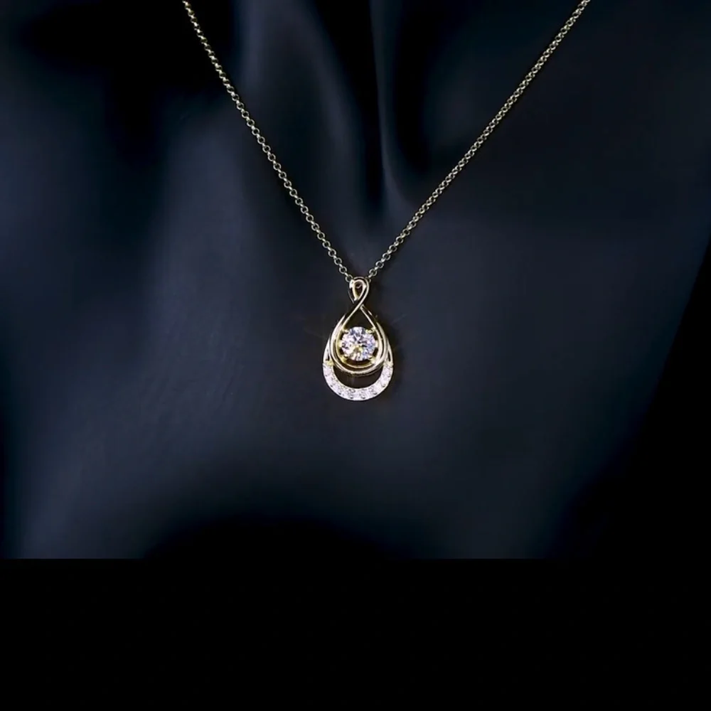 New 14k Gold 1.5 Carat Diamond (Moissanite) Pendant Necklace